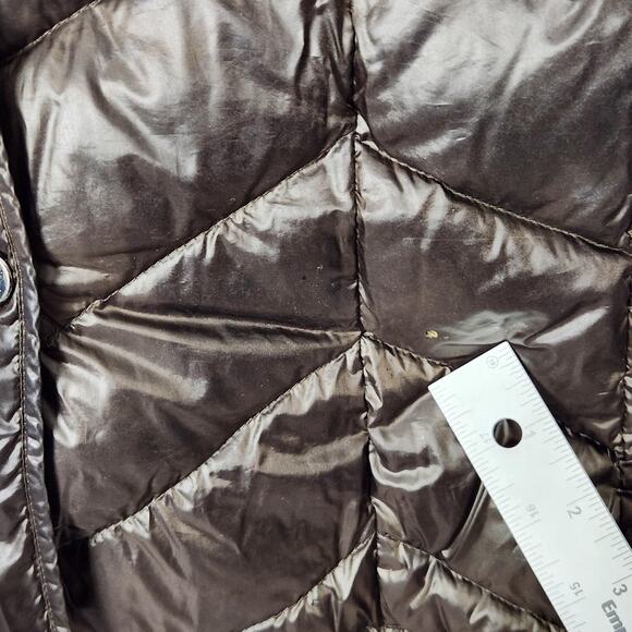 Calvin Klein Puffer Jacket Womens Small Brown Packable Lightweight Down Hooded - Picture 7 of 16